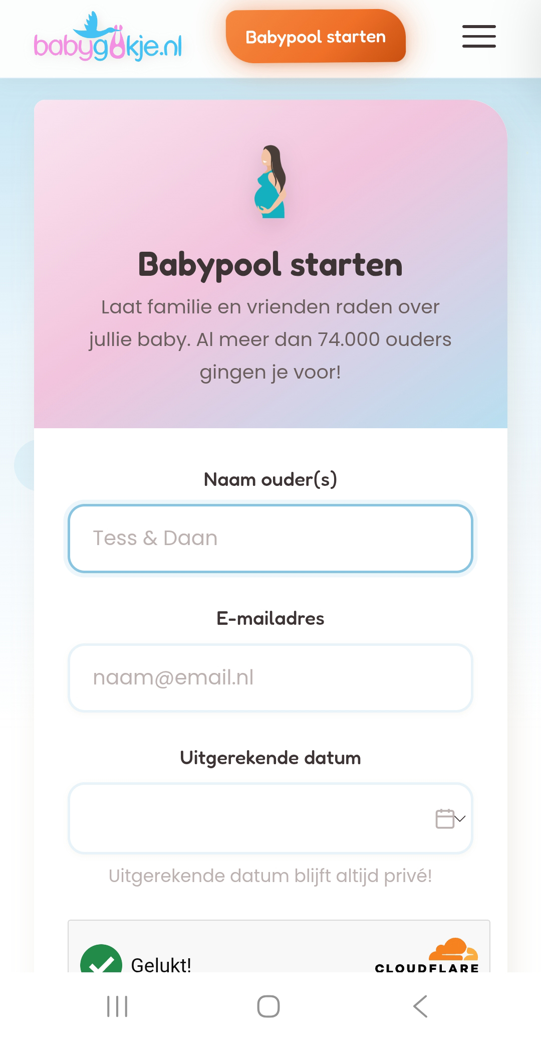 Maak je babypool aan